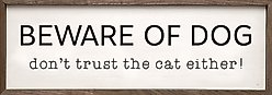 Kendrick Beware of The Dog & Cat Wall Décor, White, 48 x 16-in