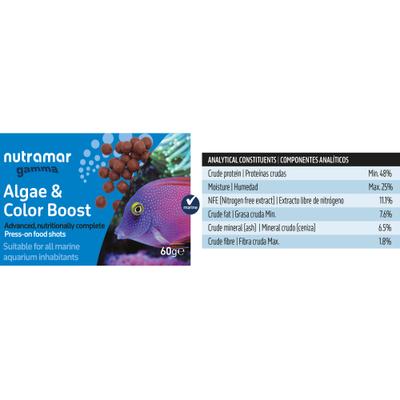 Show full view: Nutramar Marine Algae & Color Boost Shots Fish Food, 60-g pouch slide 4 of 5