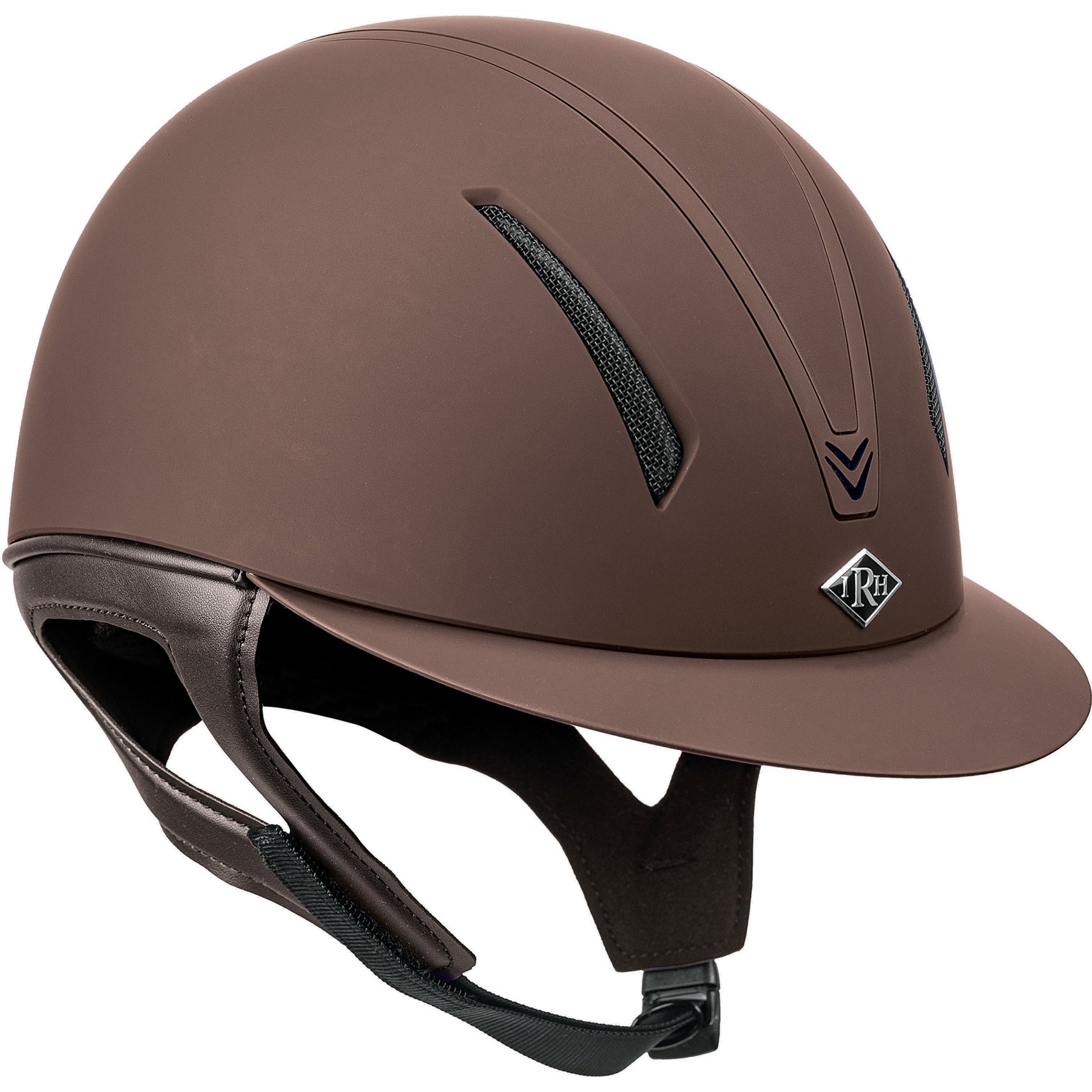 IRH F1 Short Brim Horse Riding Helmet, Matte Brown with Matte Brown Frame, Small: 6 5/8 to 6 3/4-in