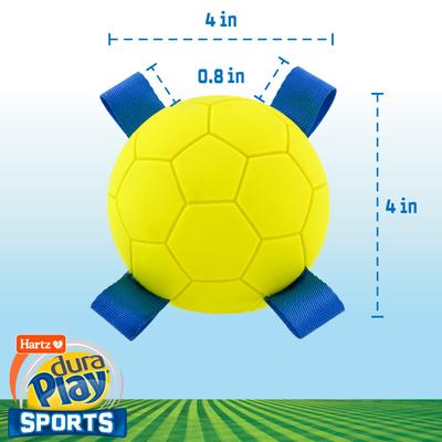 Show full view: Hartz Dura Play Sports Soccer Dog Toy, Yellow & Blue, Bacon Scented, 1 count slide 6 of 9