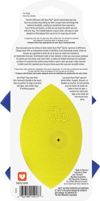 Show full view: Hartz Dura Play Sports Football Dog Toy, Yellow & Blue, Bacon Scented, 1 count slide 2 of 8