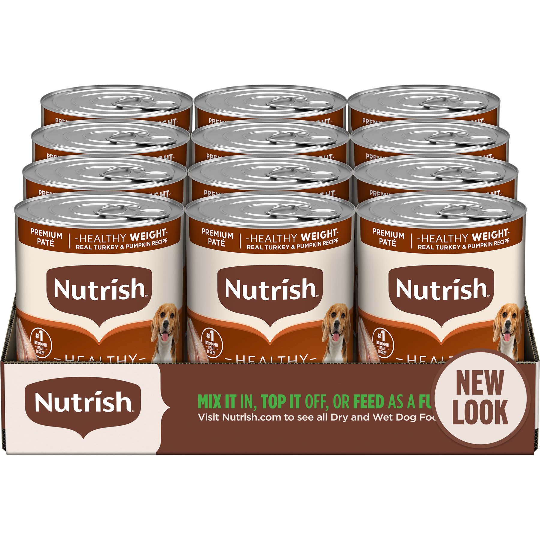 Rachael Ray Nutrish Healthy Weight Real Turkey & Pumpkin Recipe Premium Pate Wet Dog Food, 13-oz can, bundle of 36