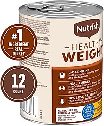 Nutrish Healthy Weight Real Turkey & Pumpkin Recipe Premium Pate Wet Dog Food, 13-oz can, case of 12 (Rachael Ray) slide 2 of 8