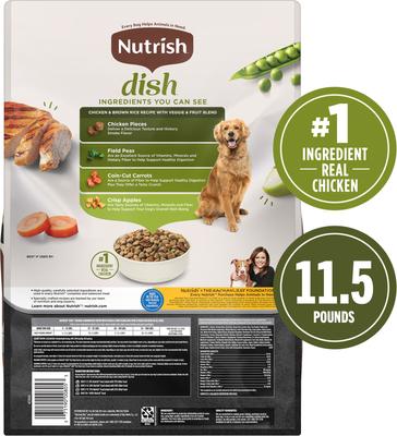 Show full view: Nutrish Dish Chicken & Brown Rice Recipe with Veggie & Fruit Blend Dry Dog Food, 11.5-lb bag (Rachael Ray) slide 3 of 13