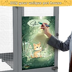 Coziwow Catio Wooden Outdoor Cat House with Wheels, Gray slide 2 of 8