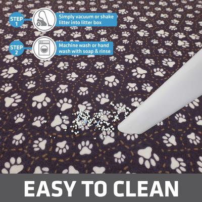 Show full view: Drymate Protective & Decorative Cat Litter Mat, Paw Path Tan, Large, 20-in x 28-in slide 5 of 9