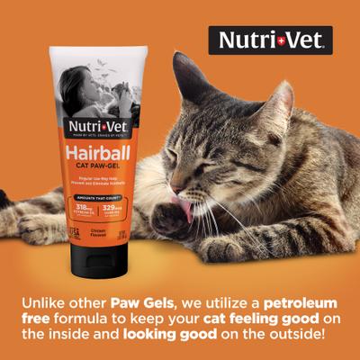 Show full view: Nutri-Vet Chicken Flavored Gel Hairball Control Supplement for Cats, 3-fl oz bottle slide 6 of 10
