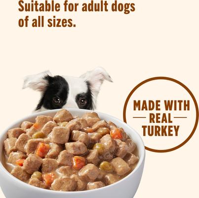 Show full view: Nutrish Whole Health Blend Chunks in Gravy Turkey, Brown Rice, Peas & Carrots Canned Dog Food, 13-oz can, case of 12 slide 6 of 12