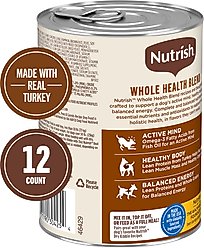 Nutrish Whole Health Blend Chunks in Gravy Turkey, Brown Rice, Peas & Carrots Canned Dog Food, 13-oz can, case of 12 slide 2 of 8