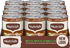 Nutrish Whole Health Blend Chunks in Gravy Turkey, Brown Rice, Peas & Carrots Canned Dog Food, 13-oz can, case of 12