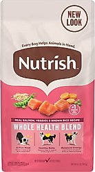 Nutrish Whole Health Blend Real Salmon, Veggies & Brown Rice Recipe Gentle Digestion Dry Dog Food, 5.5-lb bag