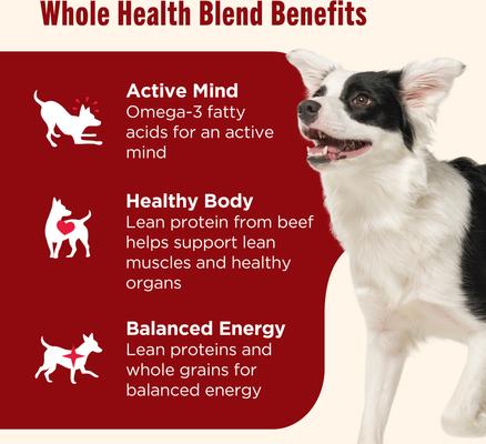 Show full view: Nutrish Whole Health Blend Chunks in Gravy Real Beef & Veggies Dog Wet Food, 13-oz can, 12 count slide 4 of 12