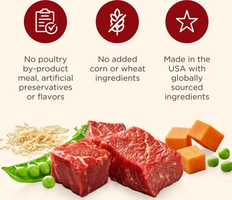 Show full view: Nutrish Whole Health Blend Chunks in Gravy Real Beef & Veggies Dog Wet Food, 13-oz can, 12 count slide 5 of 12