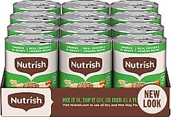 Nutrish Whole Health Blend Chunks in Gravy Real Chicken & Veggies Dog Wet Food, 13-oz can, 12 count