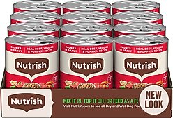 Nutrish Whole Health Blend Chunks in Gravy Real Beef & Veggies Dog Wet Food, 13-oz can, 12 count