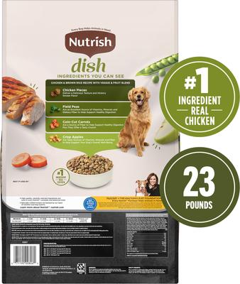 Show full view: Nutrish Dish Chicken & Brown Rice Recipe with Veggie & Fruit Blend Dry Dog Food, 23-lb bag (Rachael Ray) slide 3 of 13