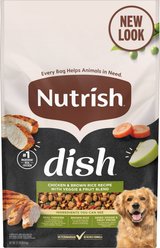 Rachael Ray Nutrish Dish Chicken & Brown Rice Recipe with Veggie & Fruit Blend Dry Dog Food, 23-lb bag