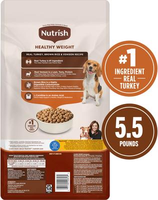 Show full view: Nutrish Healthy Weight Real Turkey, Brown Rice & Venison Recipe Dry Dog Food, 5.5-lb bag (Rachael Ray) slide 3 of 13