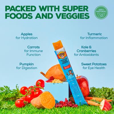 Show full view: Brutus Broth Brothcicles Turkey Bone Broth Flavor with Superfoods for Hydration Dog Wet Food Topper, 2-oz pouch, case of 6 slide 7 of 11