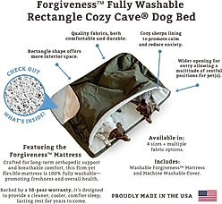 Snoozer Pet Products Forgiveness Rectangle Cozy Cave Covered Dog Bed with Removable Cover, Olive, Medium slide 2 of 6