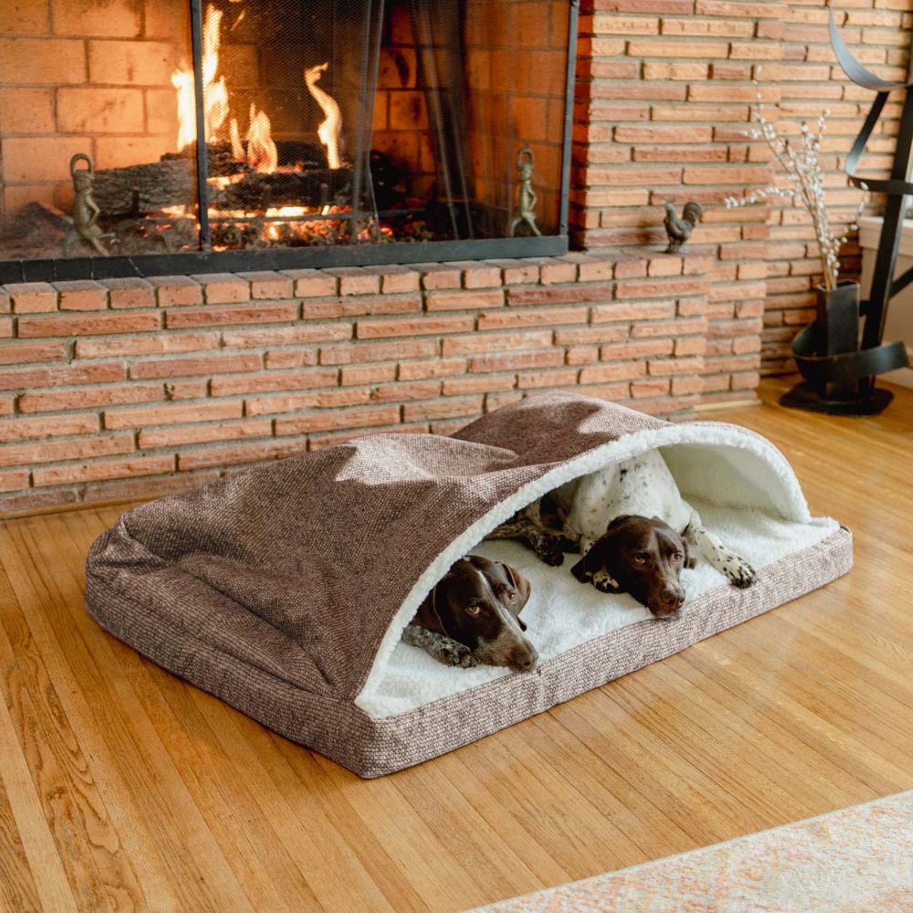 Snoozer Pet Products Forgiveness Microsuede Cozy Cave Covered Dog Bed with Removable Cover, Merlin Camel, Medium