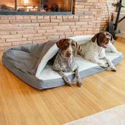 Snoozer Pet Products Forgiveness Rectangle Cozy Cave Covered Dog Bed with Removable Cover, Heather Gray, X-Large