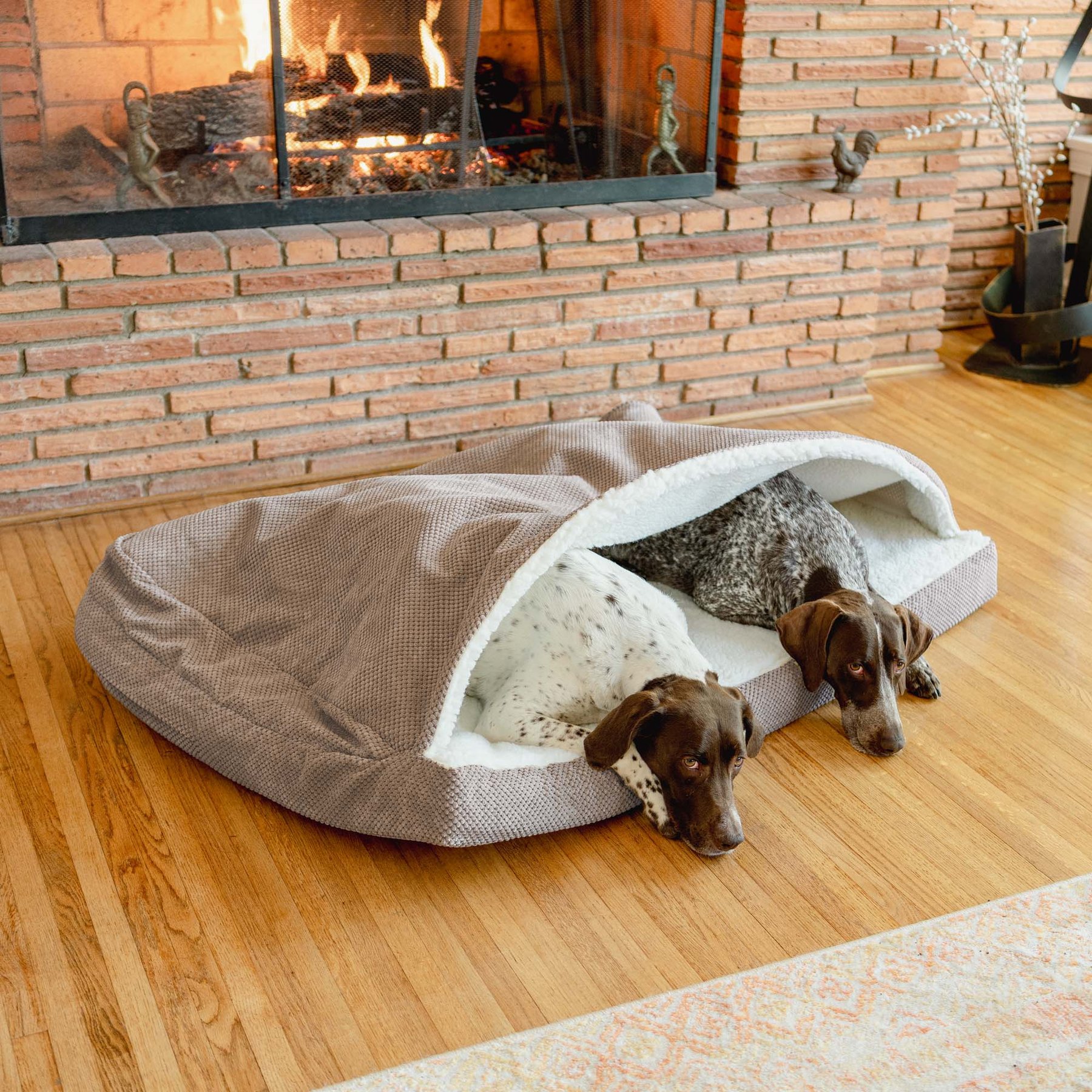 Snoozer Pet Products Forgiveness Microsuede Cozy Cave Covered Dog Bed with Removable Cover, Marmot Taupe, Medium