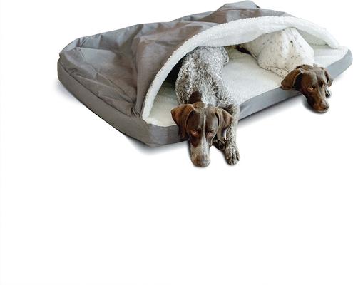 Show full view: Snoozer Pet Products Forgiveness Rectangle Cozy Cave Covered Dog Bed with Removable Cover, Heather Gray, Small slide 2 of 6