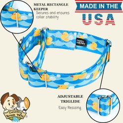 Country Brook Petz HossFit Jr Just Ducky Wide Martingale Dog Collar, Blue, Large: 18 to 26-in neck, 1.5-in wide slide 2 of 8