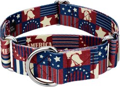 Country Brook Petz HossFit Jr Spirit of '76 Wide Martingale Dog Collar, Red, Medium