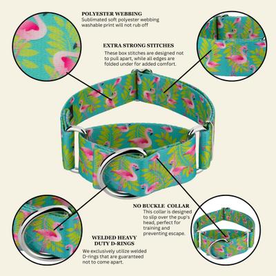 Show full view: Country Brook Petz HossFit Jr Flamingos Wide Martingale Dog Collar, Large slide 10 of 10