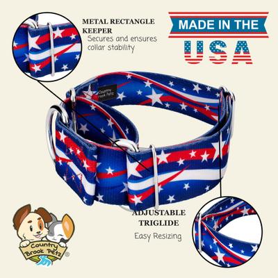 Show full view: Country Brook Petz HossFit Jr Star Spangled Wide Martingale Dog Collar, Large slide 2 of 9