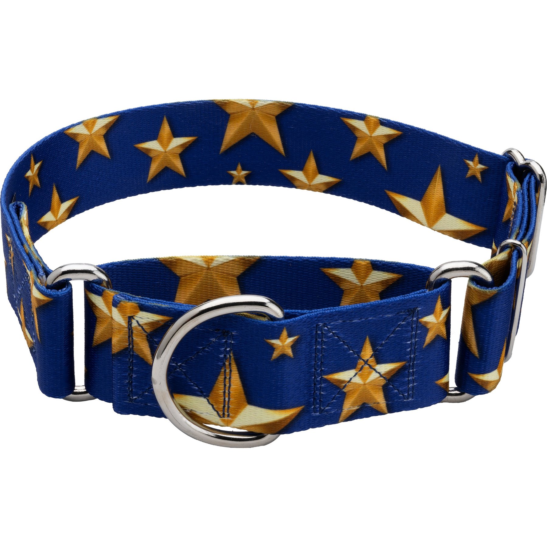 Country Brook Petz HossFit Jr Duty Honor Country Wide Martingale Dog Collar, Blue, Large: 18 to 26-in neck, 1.5-in wide
