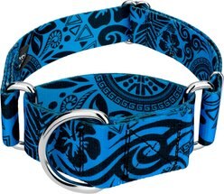 Country Brook Petz HossFit Jr Blue Polynesian Wide Martingale Dog Collar, Medium slide 1 of 8