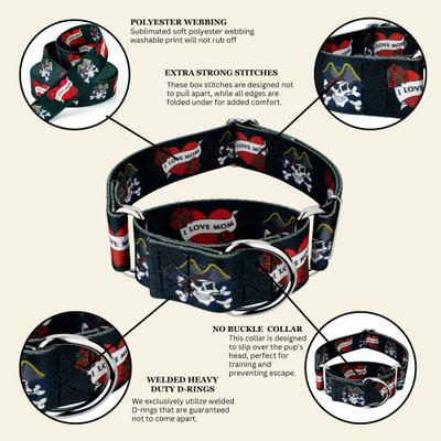 Show full view: Country Brook Petz HossFit Jr I Love Mom Wide Martingale Dog Collar, Large slide 9 of 9