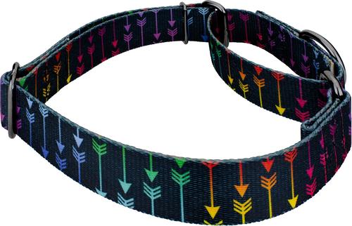 Show full view: Country Brook Petz Colorful Arrows Gunmetal Martingale Dog Collar, Black, Large: 18 to 26-in neck, 1-in wide slide 6 of 7