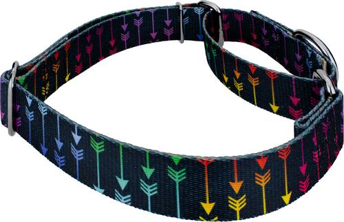 Show full view: Country Brook Petz Colorful Arrows Gunmetal Martingale Dog Collar, Black, XX-Small: 7 to 10-in neck, 1/2-in wide slide 6 of 7