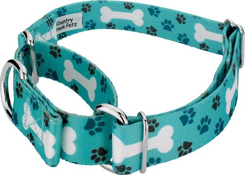 Show full view: Country Brook Petz Oh My Dog Martingale Dog Collar, Teal, Small slide 4 of 6