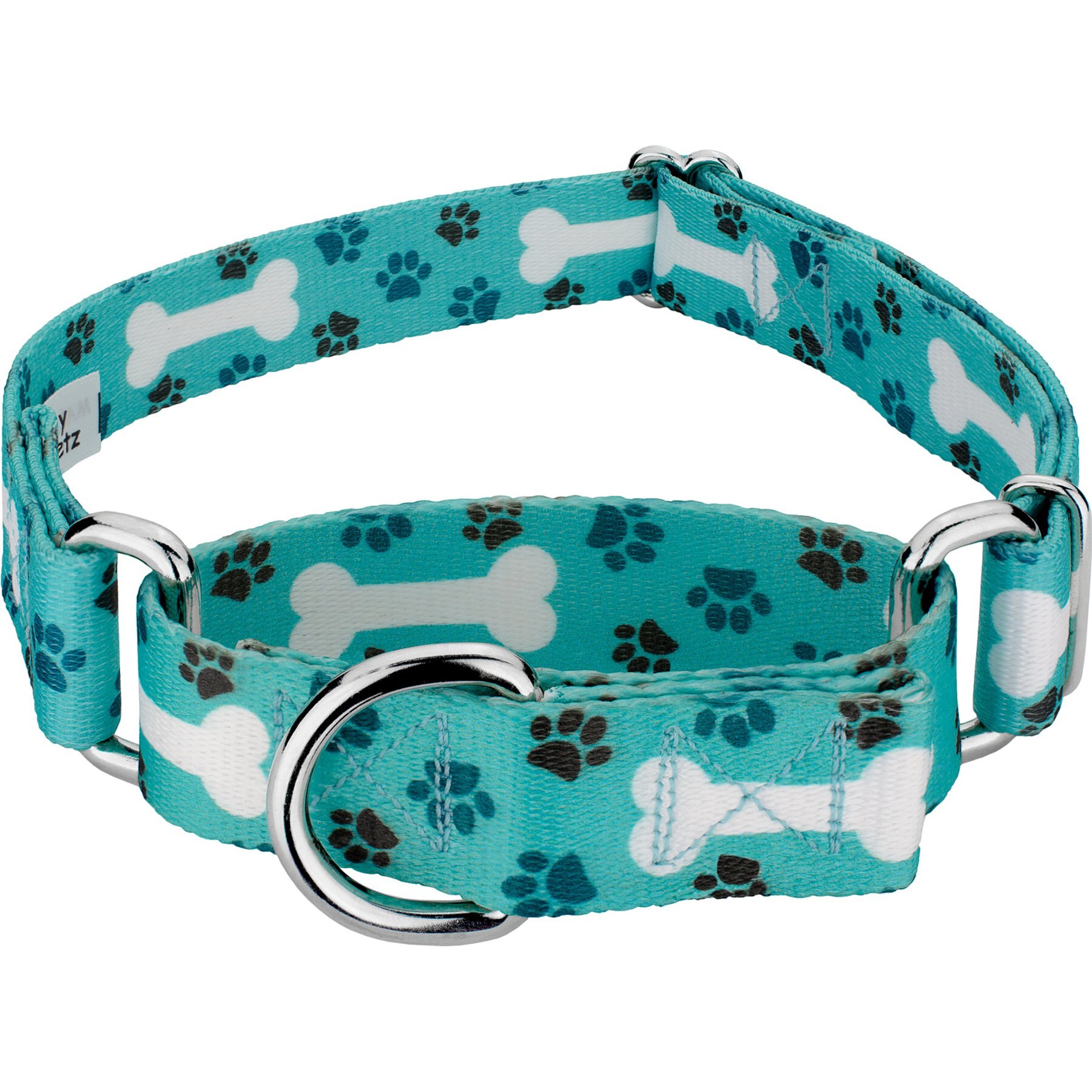Country Brook Petz Oh My Dog Martingale Dog Collar, Teal, Small