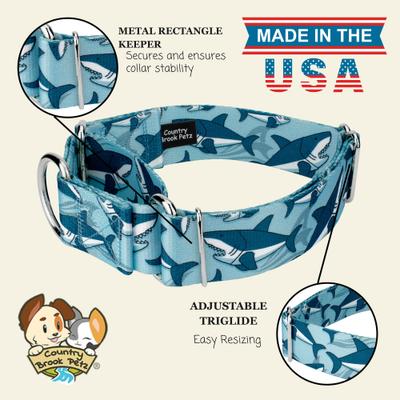 Show full view: Country Brook Petz HossFit Jr Sharks Wide Martingale Dog Collar, Large slide 9 of 9