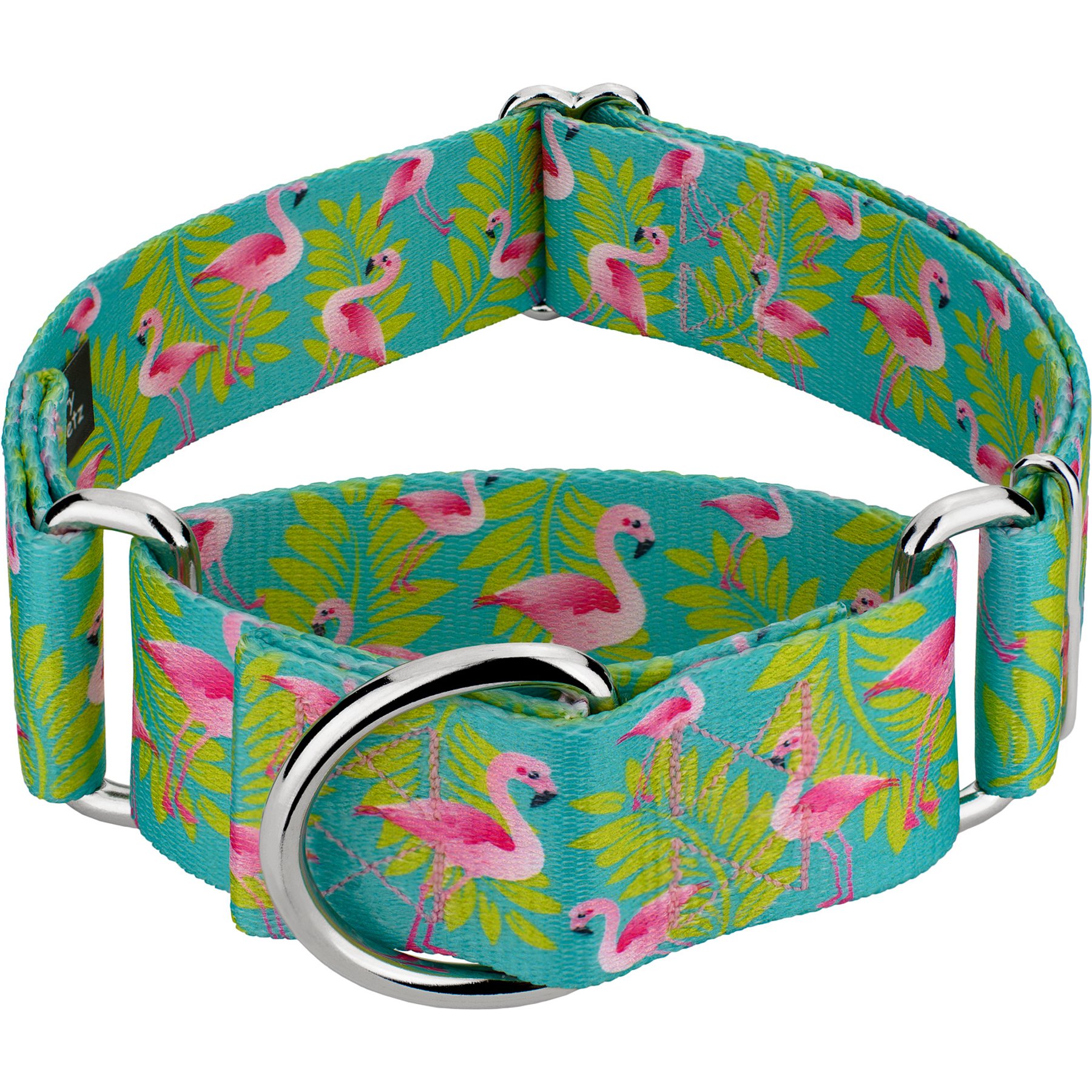 Country Brook Petz HossFit Jr Flamingos Wide Martingale Dog Collar, Large