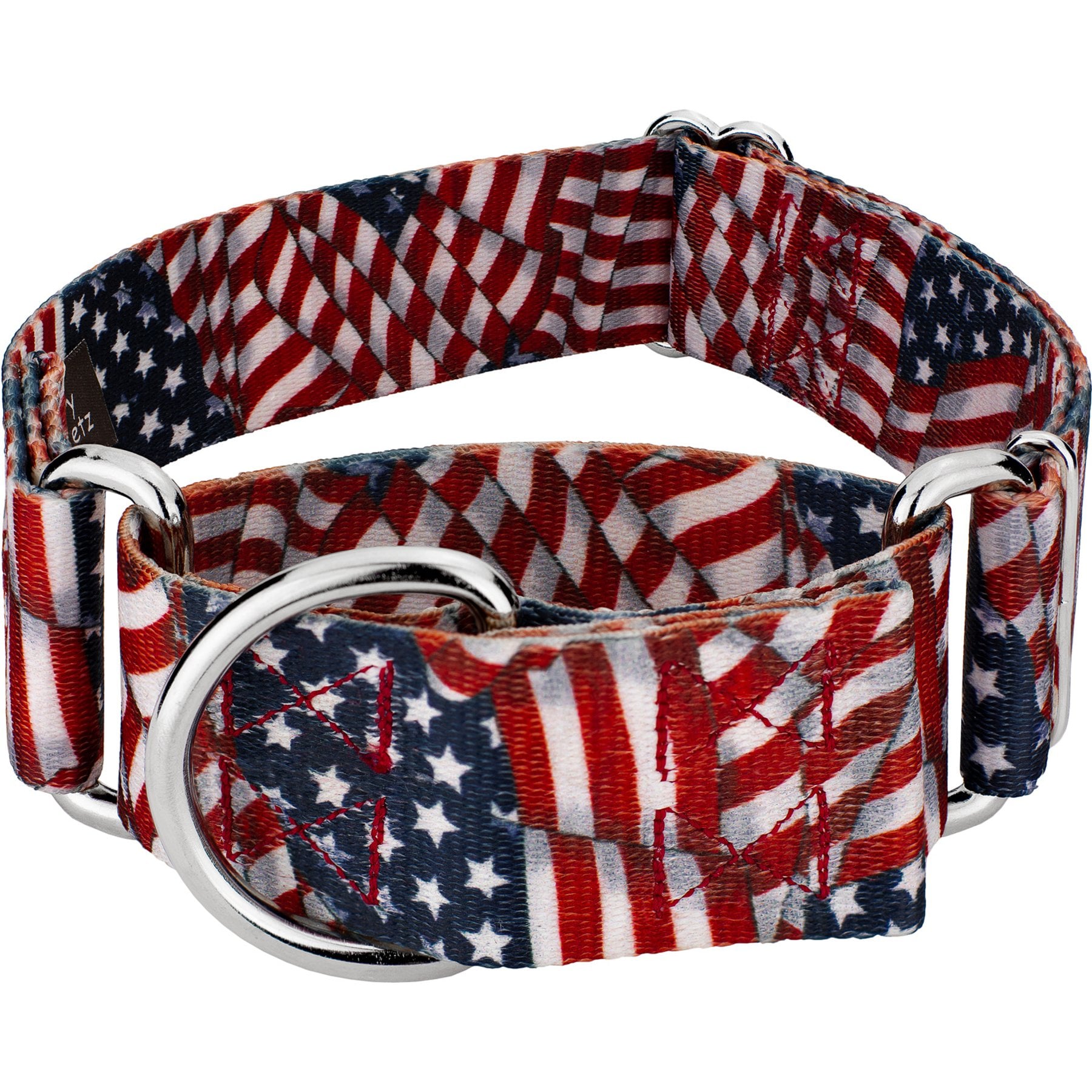 Country Brook Petz HossFit Jr Patriotic Tribute Wide Martingale Dog Collar, Medium