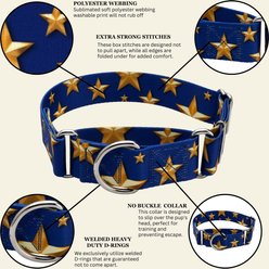 Country Brook Petz HossFit Jr Duty Honor Country Wide Martingale Dog Collar, Blue, Medium: 15 to 21-in neck, 1.5-in wide slide 2 of 9