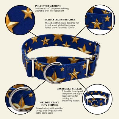 Show full view: Country Brook Petz HossFit Jr Duty Honor Country Wide Martingale Dog Collar, Blue, X-Large: 23 to 31-in neck, 1.5-in wide slide 9 of 9