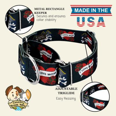 Show full view: Country Brook Petz HossFit Jr I Love Mom Wide Martingale Dog Collar, Large slide 2 of 9