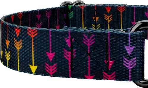 Show full view: Country Brook Petz Colorful Arrows Gunmetal Martingale Dog Collar, Black, Large: 18 to 26-in neck, 1-in wide slide 7 of 7