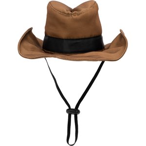 The Worthy Dog Cowboy Party Dog Hat, Brown, Small