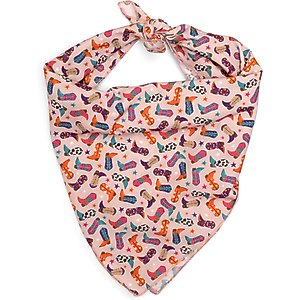 The Worthy Dog Wild Wild West Dog Bandana, Beige, Large