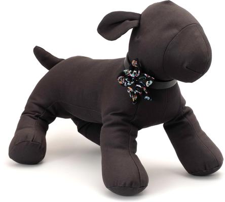 Show full view: The Worthy Dog Skeletons Flower Dog Collar Accessory, Black, Large slide 2 of 3