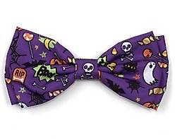 The Worthy Dog Fright Night Dog Bow Tie, Purple, Large